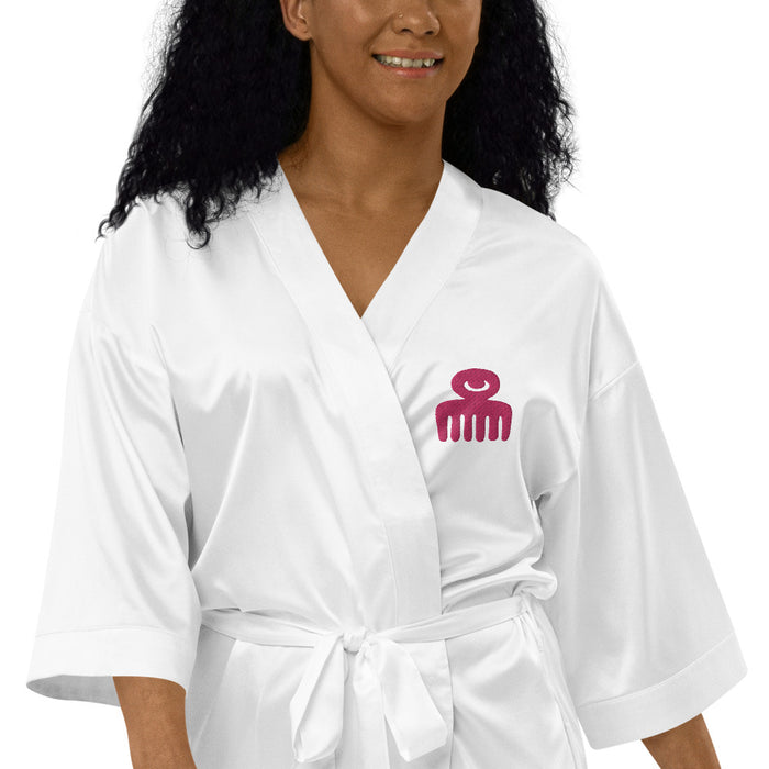 African beauty Satin Bathrobe